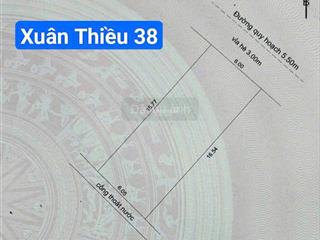 Đất đường 5m5 xuân thiều 38 cạnh mikazuki. s= 97m2 ngang 6m. giá 4.95 tỷ