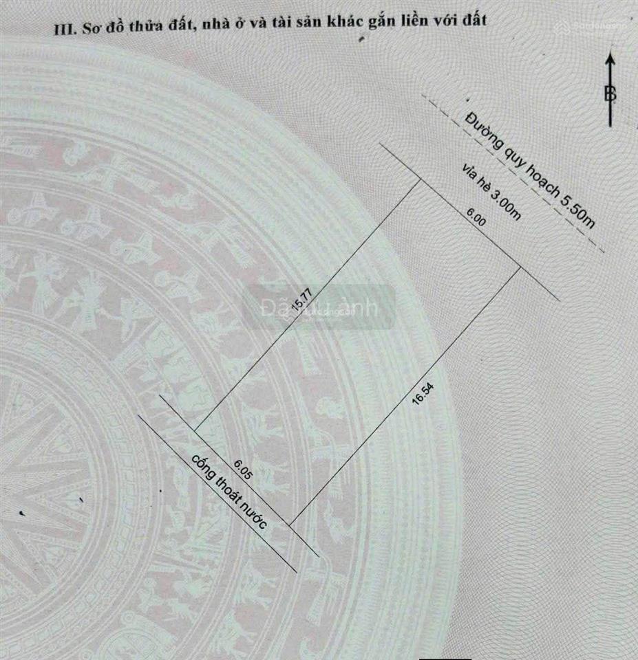Đất đường 5m5 xuân thiều 38 cạnh mikazuki. s= 97m2 ngang 6m. giá 4.95 tỷ