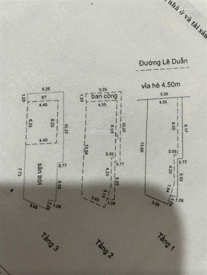 Nhà 3 tầng mặt tiền lê duẩn gần trung tâm thương mại aeon mall. s= 76m2 ngang 5.2m gía 18.5 tỷ