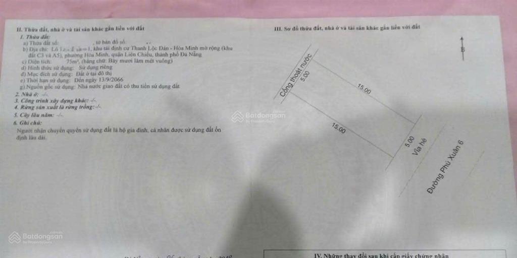Đất đường 5m5 phú xuân 6 hoà minh liên chiểu.
s= 75m2 ( 5x15) giá 5.6 tỷ