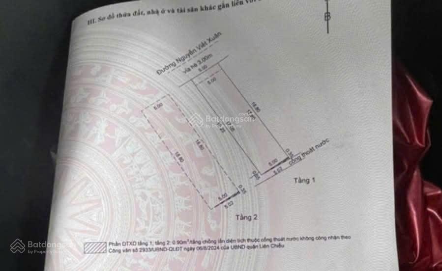 Nhà 2 tầng mặt tiền nguyễn viết xuân đối diện bến xe. s= 94m2 giá 6.8 tỷ