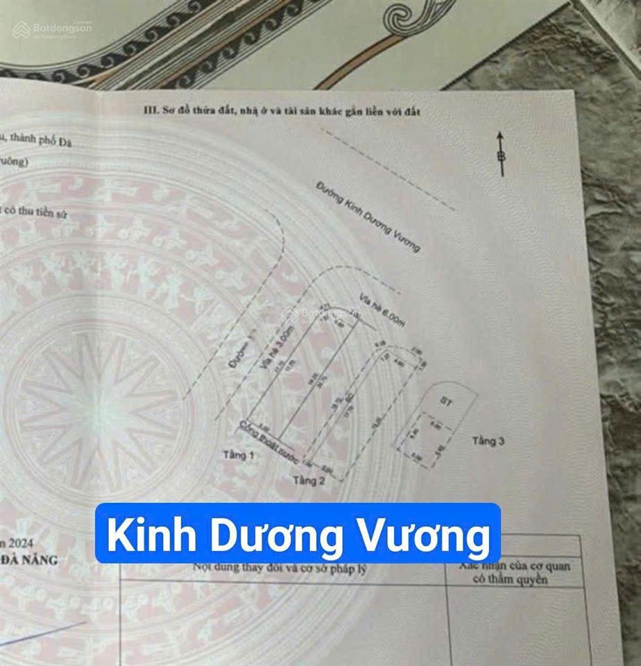 Nhà 3 tầng góc 2 mặt tiền kinh dương vương gần hồ tùng mậu. s= 102m2 giá 13.5 tỷ