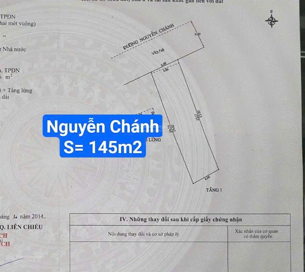 Lô đất tuyệt đẹp đường 10.5 nguyễn chánh sát nút giao thông ngã tư hoàng thị loan. s=145m2