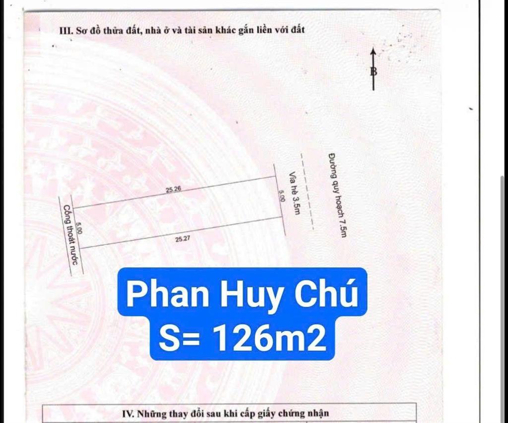 Đất đường 7m5 phan huy chú cạnh sông hàn đấu lưng trần hưng đạo, sơn trà, 126m2 giá 12 tỷ