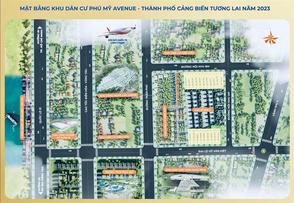 Bán đất kdc phú mỹ avenue 5x24,6m nằm trên đại lộ võ văn kiệt gần cảng quốc tế cái mép thị vải vt