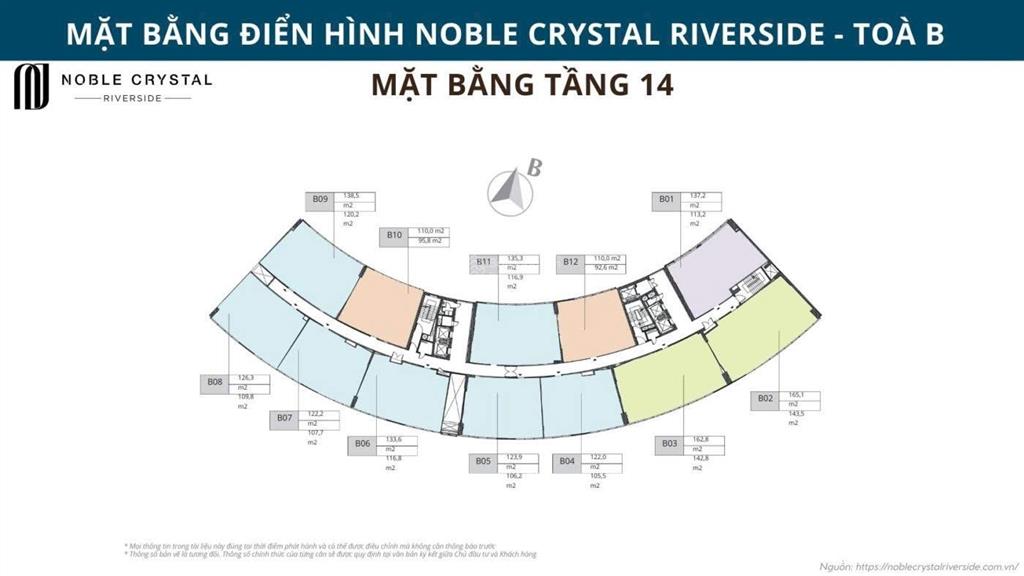 Bán căn góc 2pn + 1 137,20 m2 noble riverside q7. giá tốt nhất thị trường
