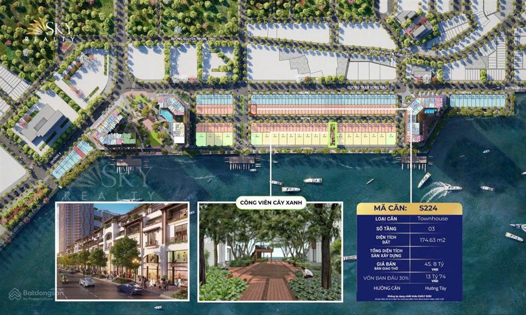 Còn duy nhất căn góc 2 mặt tiền trục s2 sonata, 349m2 sàn, 3 tầng. view pháo hoa. sắp nhận nhà