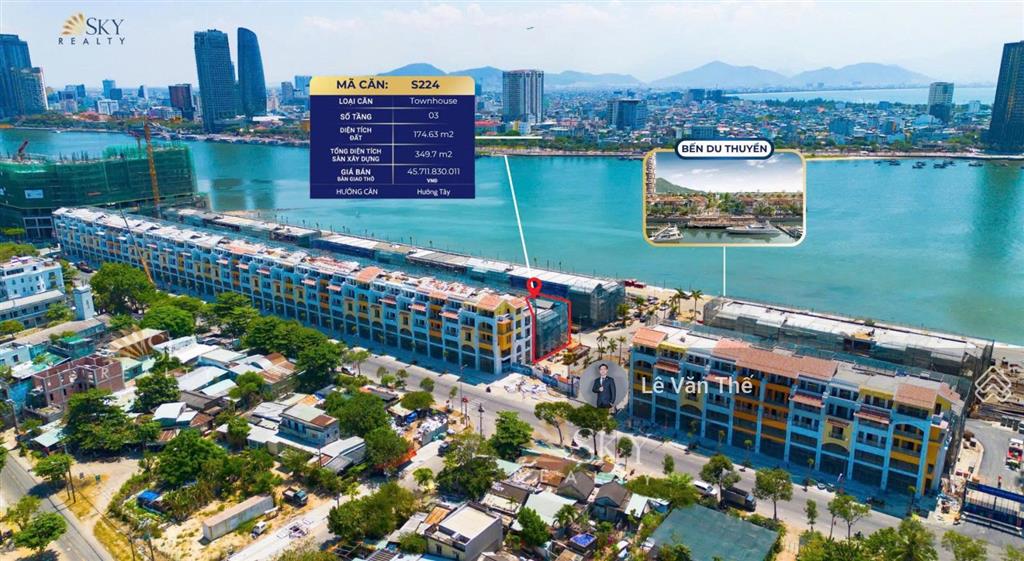 Còn duy nhất căn góc 2 mặt tiền trục s2 sonata, 349m2 sàn, 3 tầng. view pháo hoa. sắp nhận nhà