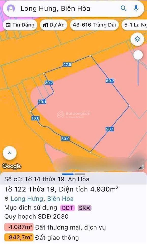 Siêu phẩm đầu tư 1ha mặt tiền quốc lộ 51 ngã 3 thái lan chỉ 9 triệu/m