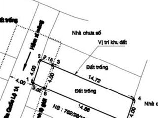 Chính chủ bán lô đất tại hẻm 762/28 quốc lộ 1 a bình tân, tphcm 4x17m vị trí đẹp tiện xây mới