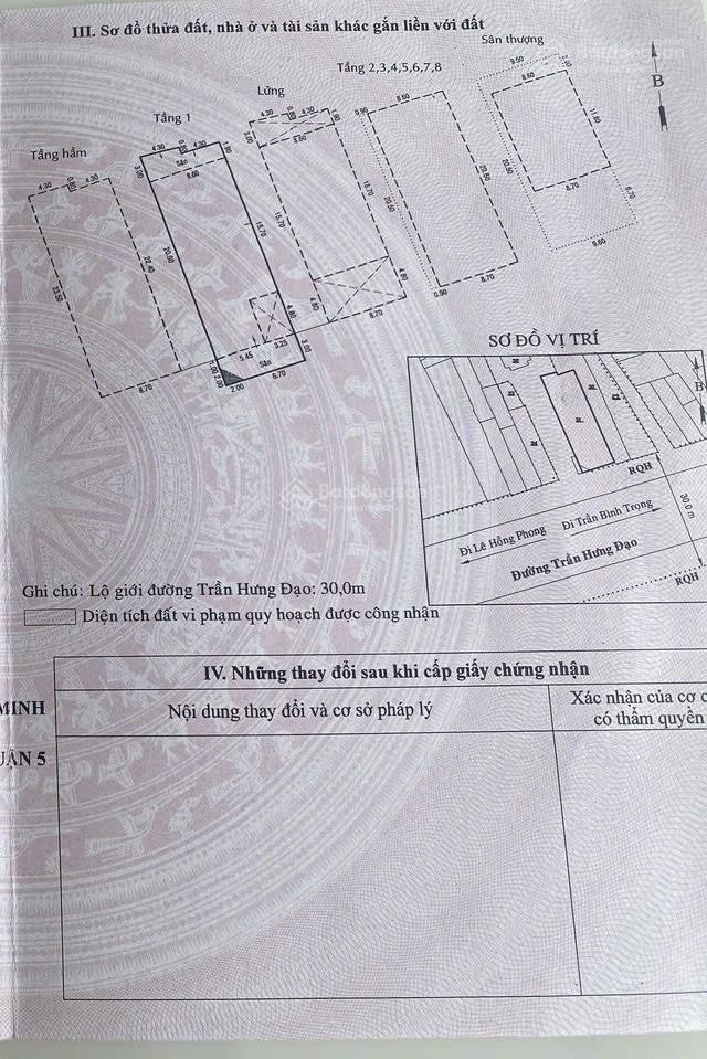 Bán toà nhà 2 mặt tiền trần hưng đạo quận 5, diện tích sàn  1.968m2, khai thác 400tr/tháng