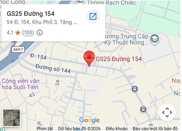 Bán đất hai mặt tiền đường 154, tăng nhơn phú 1.500m²