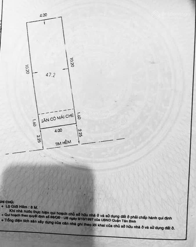 Hẻm 6m lê thúc hoạch  p. phú thọ hòa, 4x11m, giá 6,1 tỷ tl.