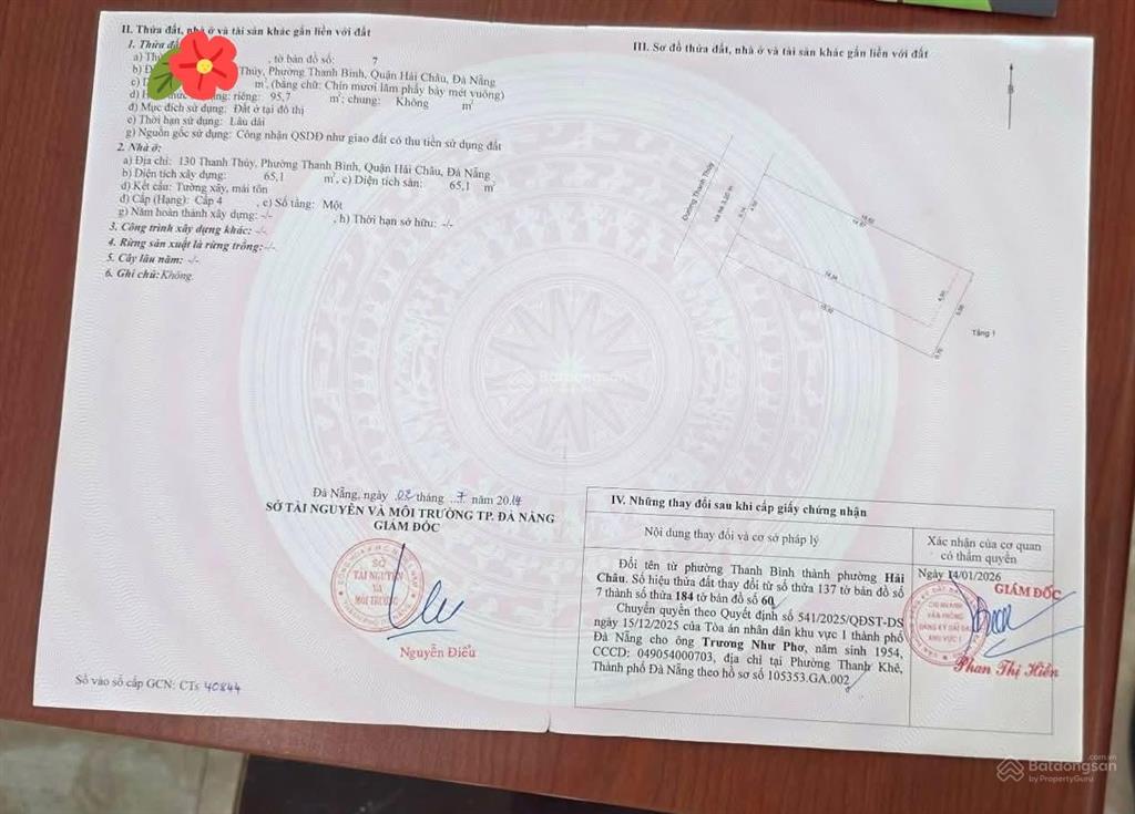 Bán đất đường 7m5 thanh thủy, dt 98 m2 ngang 6,2m nở hậu, giá 10,9 tỷ  0935 121 ***