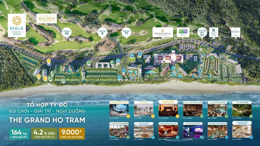 Chỉ 1,2 tỷ sở hữu ngay căn hộ mặt biển maia hồ tràm có sẵn sân golf 86ha, casino the grand hồ tràm