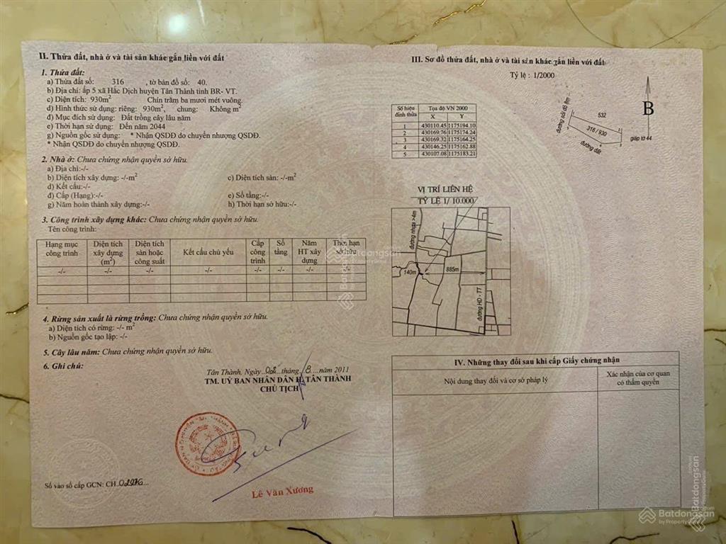 Chính chủ cần bán gấp lô góc 960m2 đất mặt tiền lê đức thọ, p. tân thành tphcm. giá cực tốt