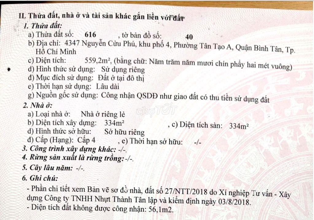 600m2 MT Nguyễn Cửu Phú (13x51) cách TVG 1km
