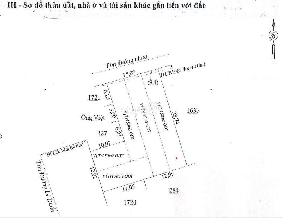 5 căn nhà MT đường Lê Duẩn 556m2 - đối diện TTHC