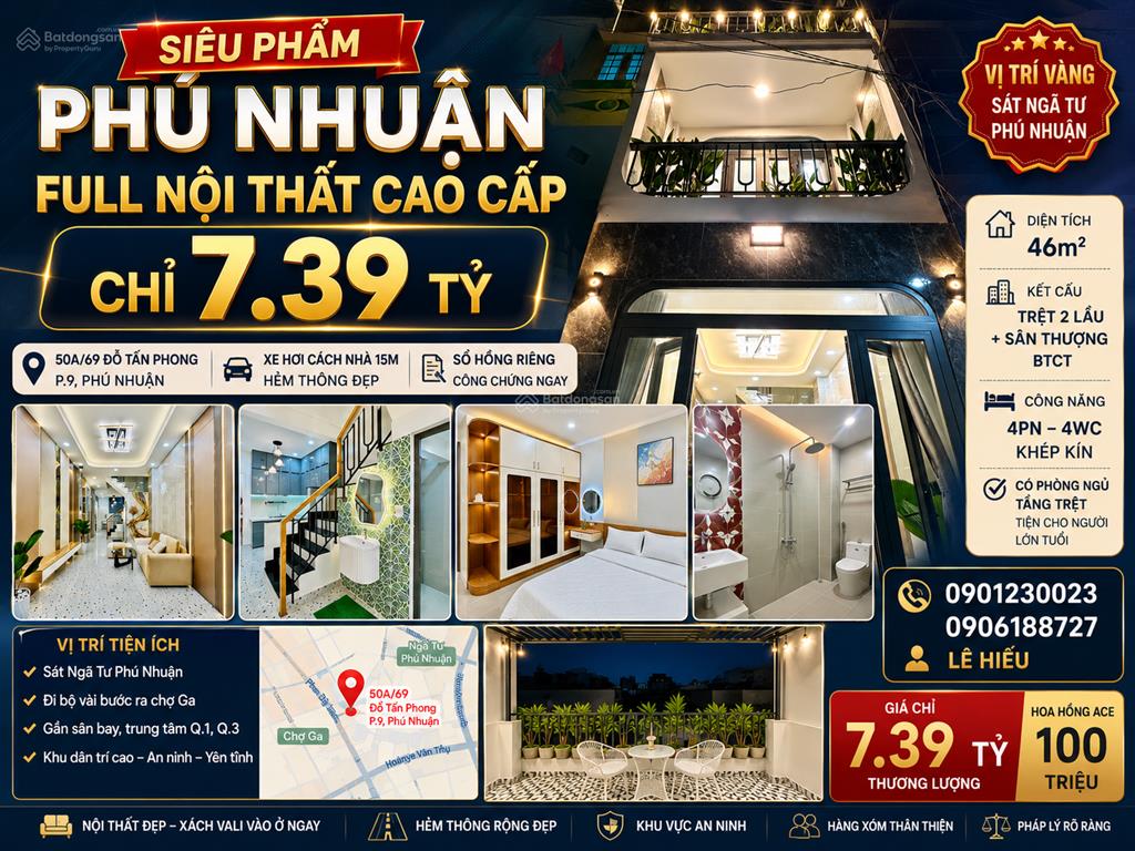 Siêu phẩm 3 tầng nhà mới phú nhuận full nội thất cao cấp