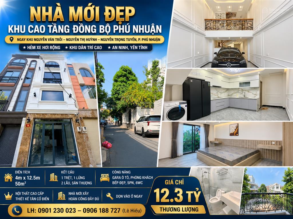Bán nhà riêng 50m2, 12,3 tỷ tại nguyễn thị huỳnh, phú nhuận, hồ chí minh