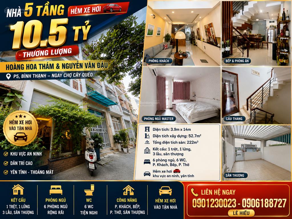 Nhà riêng 6pn, 6wc tại nguyễn văn đậu, bình lợi trung, hồ chí minh, chỉ với giá siêu hời 10 tỷ