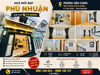 Bán nhà riêng tại phùng văn cung, 4,3 tỷ, 15m2, 3pn, 3wc, giá tốt, uy tín