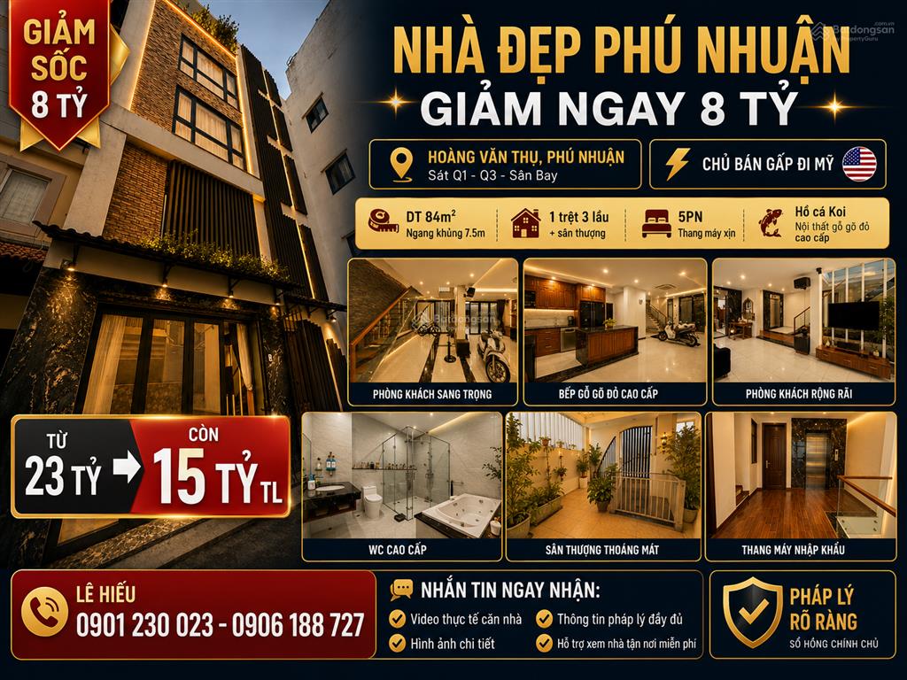 Bán nhà riêng tại hoàng văn thụ, 15 tỷ, 84 m2, 5pn, 7wc, giá cực chất!
