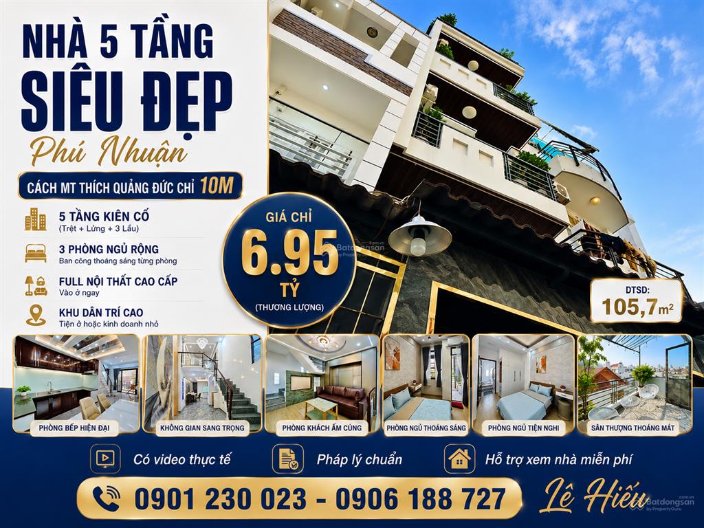 Nhà 5 tầng siêu đẹp phú nhuận giá chỉ 6.** tỷ