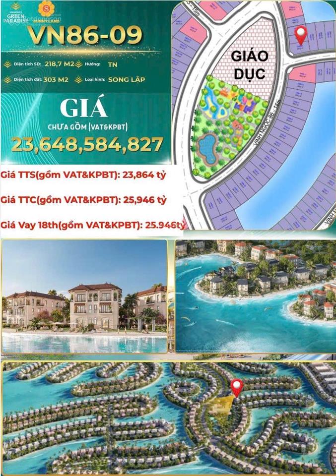 Cực hiếm biệt thự song lập góc vn8609 vinhomes cần giờ, độc bản lấn biển tp.hcm, giá cực tốt