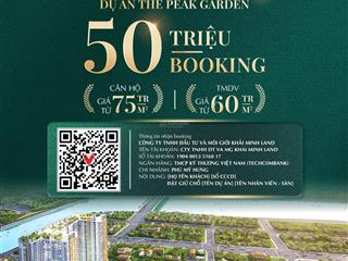 Chính thức nhận booking có hoàn lại căn hộ the peak garden cđt hưng lộc phát