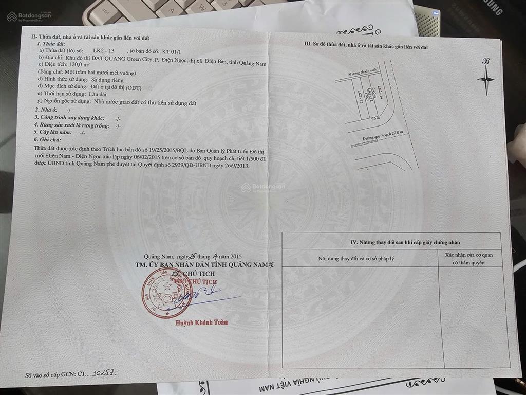 Lô đất 3 mặt tiền khu đô thị đẳng cấp 5 sao