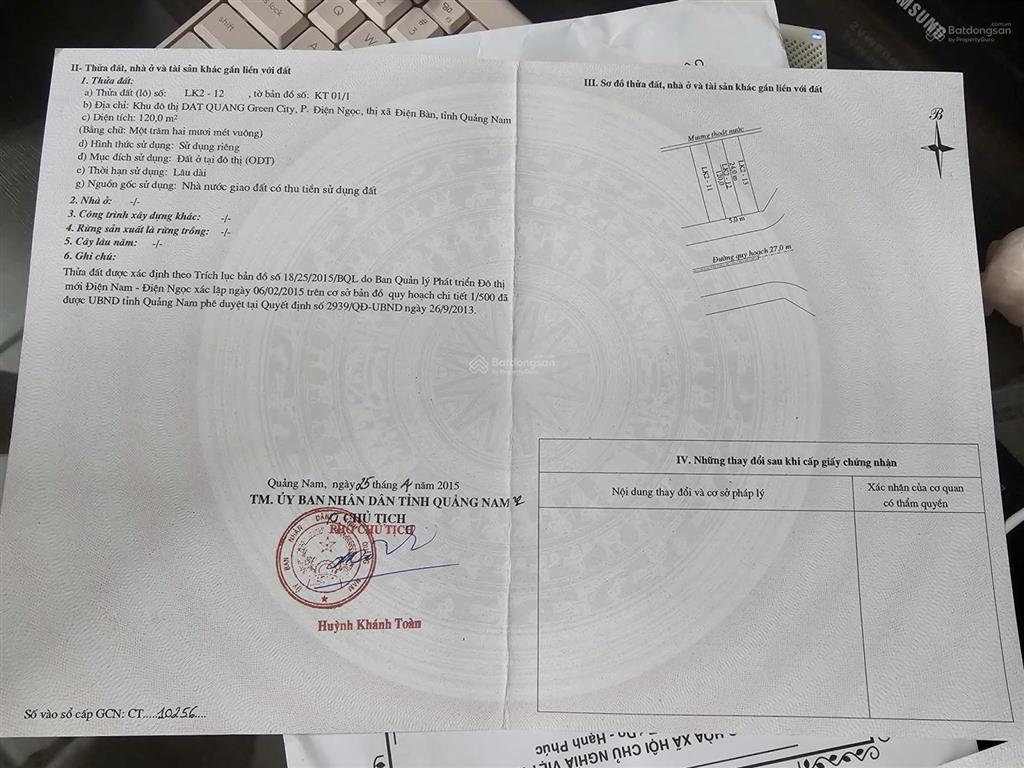 Lô đất 3 mặt tiền khu đô thị đẳng cấp 5 sao