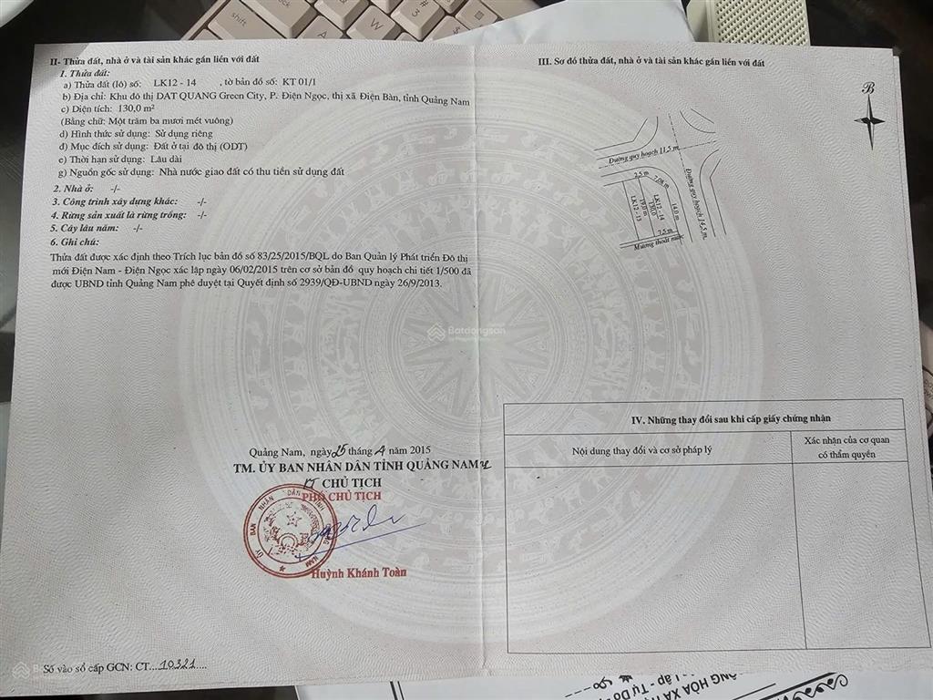 Lô đất 3 mặt tiền khu đô thị đẳng cấp 5 sao