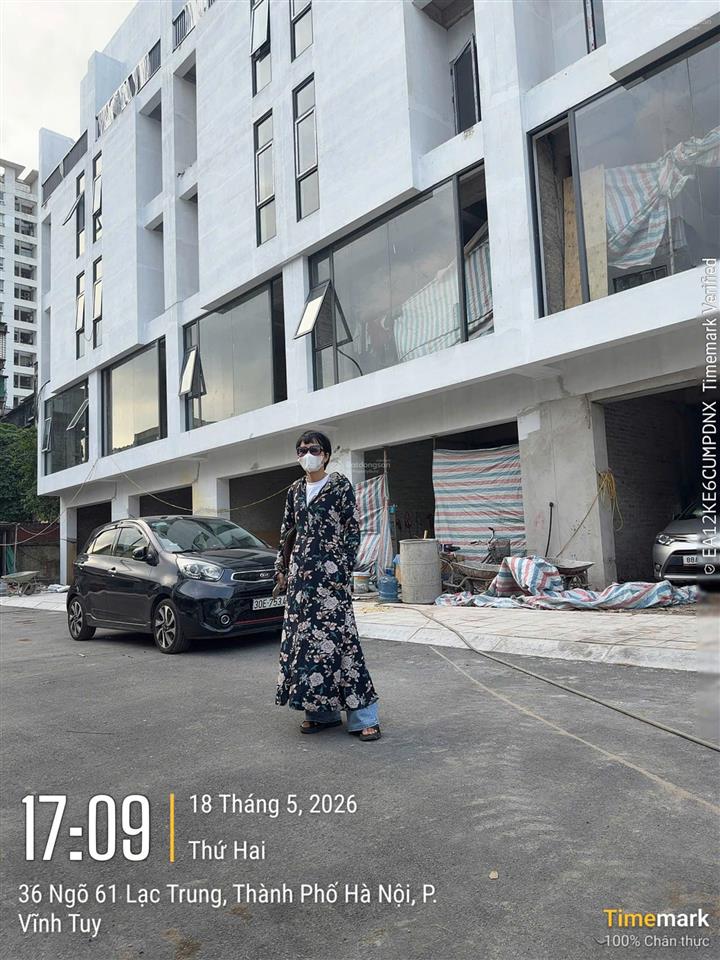 Bán liền kề 5pn, 4wc ở ngõ 61 lạc trung, 370 triệu/m2, 81.32m2 xây 5 tầng hoàn thiện mặt ngoài