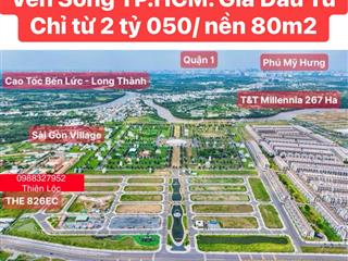 Giỏ hàng đất nền sổ sẵn kdc sài gòn village vị trí đẹp. giá đầu tư chỉ 2 tỷ 050/ nền 80m2