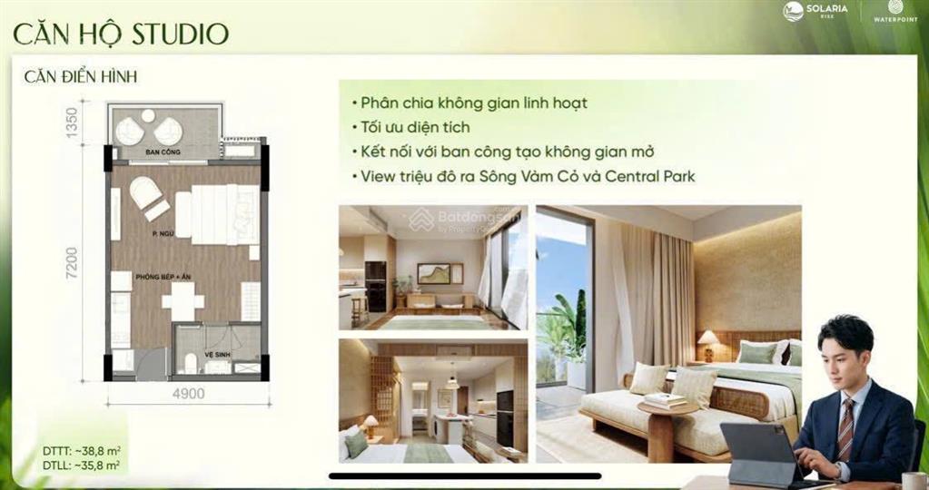 Căn hộ solaria rise nằm ngay trung tâm đại đô thị waterpoint, giá 1.6 tỷ/căn