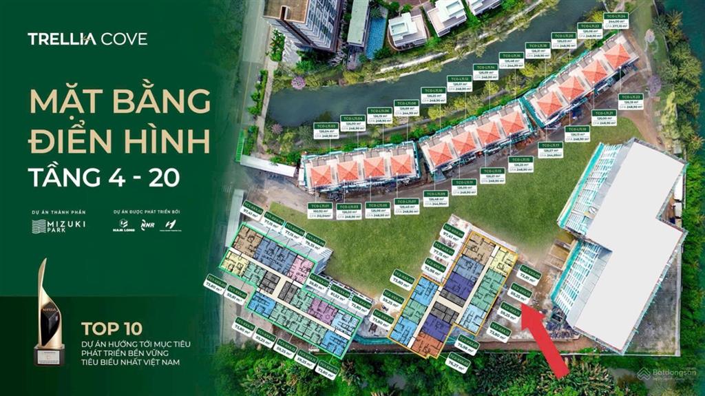 Căn trellia cove 59m2 giá 4,5 tỷ