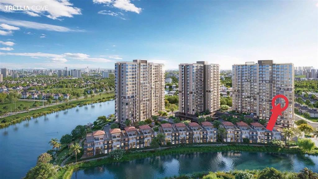 Bán căn tầng 8 hướng đông nam view kênh đào trellia cove 5ty355