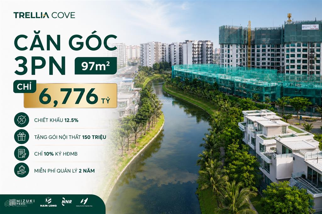 Căn góc 3pn giá tốt trellia cove 6ty776
