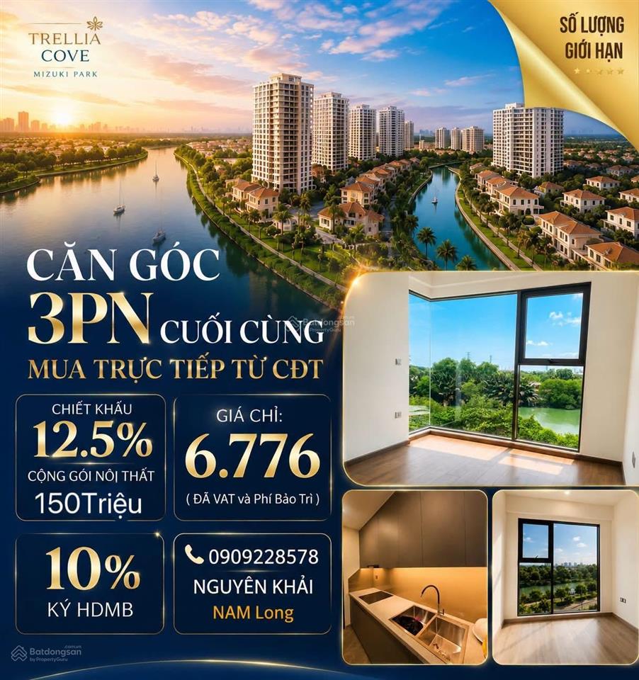 Căn góc 3pn giá tốt trellia cove 6ty776