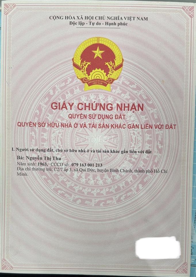 Cần bán GẤP lô đất thổ cư ở Bình Chánh, TP.HCM