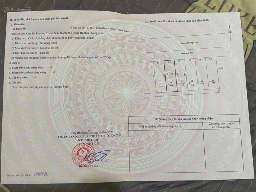 Ô đất giá tốt tại khu 10 thanh sơn  uông bí