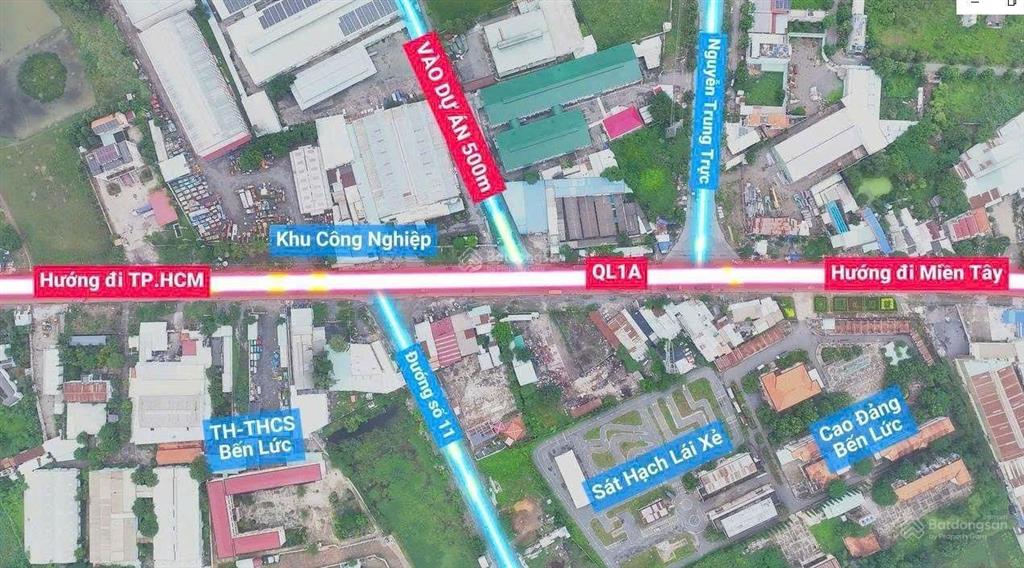 Đất chính chủ 100m2 shr, mặt tiền ql1a, trung tâm bến lức, long an