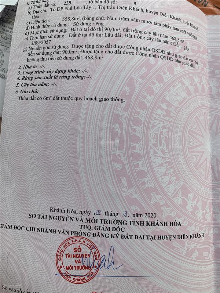Bán đất thị trấn diên khánh , hẻm đường trần phú (bờ kè sông cái)