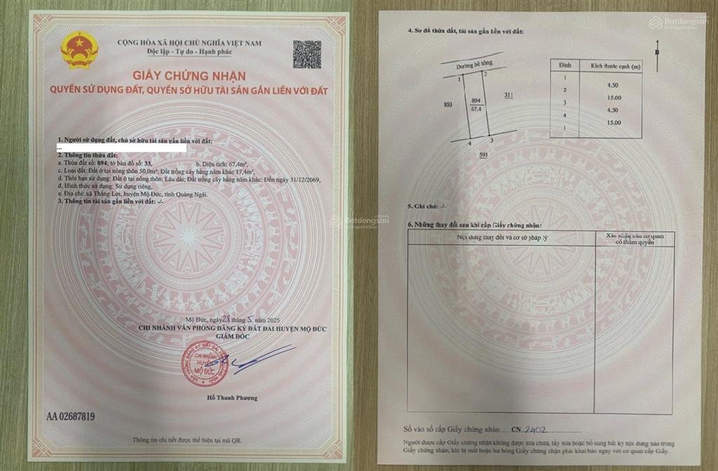 Bán đất góc mặt biển long phụng (đức lợi cũ) mộ đức quảng ngãi 450m² có 415m² thổ cư giá 10tr/m² tl