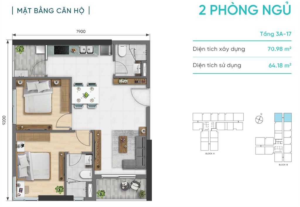 Bán căn hộ daqua quận 8  4,45 tỷ, 68m2  nhận nhà ở ngay t8/2026  tầng cao  view sông