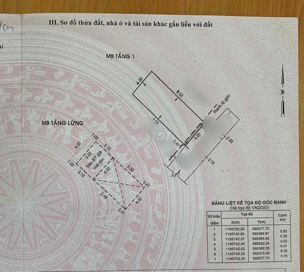 ĐƯỜNG TÂN QUÝ- DT 4x9-HXH- KHÔNG LỖI-K QUY HOẠCH-K LỘ GIỚI