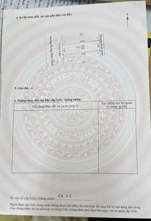 Bán đất tại hoàng bình chính, 5,5 tỷ, 90m2, ngõ rộng 7,5m, pháp lý đầy đủ