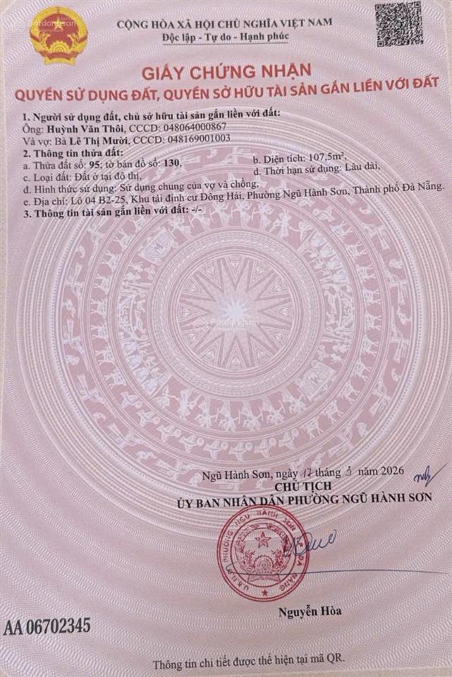 Đất biển ngang 7m rộng đường lê như hổ sát nguyễn thần hiến, đông hải nắm chủ