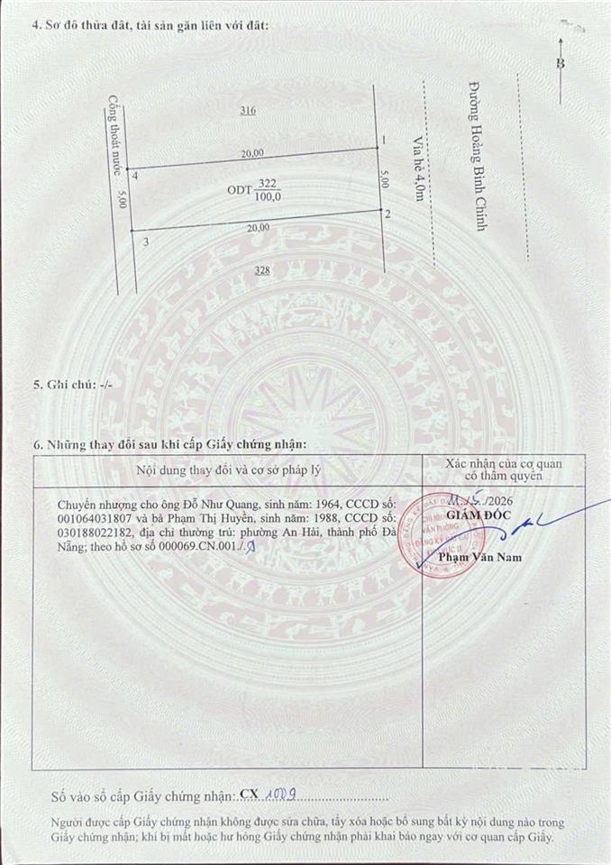 Bán đất 100m2, 4,x tỷ tại bùi bỉnh uyên, hòa hải, ngũ hành sơn, đà nẵng